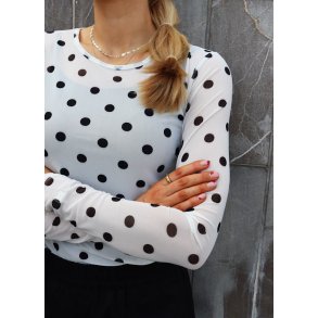 LIBERT� ESSENTIEL MESH LS T-SHIRT WHITE BLACK BIG DOT