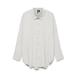 VERO MODA VMNORA OVERSIZE SHIRT WHITE/SAND