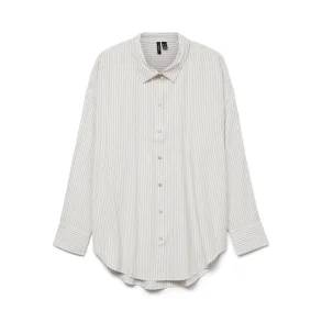 VERO MODA VMNORA OVERSIZE SHIRT WHITE/SAND