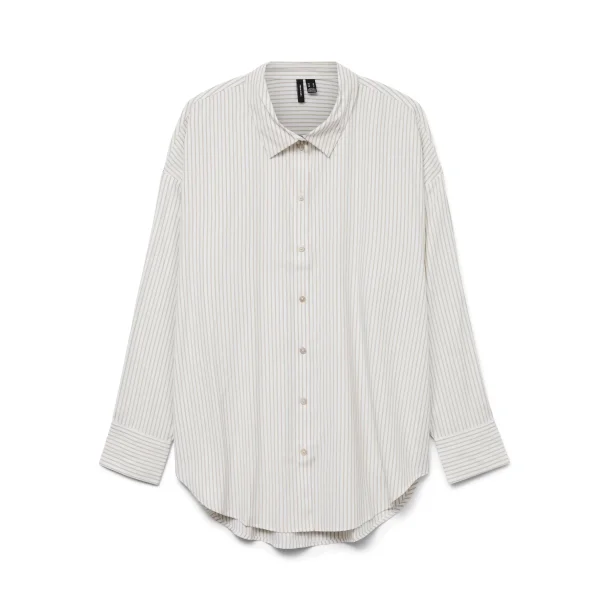 VERO MODA VMNORA OVERSIZE SHIRT WHITE/SAND