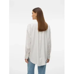 VERO MODA VMNORA OVERSIZE SHIRT WHITE/SAND
