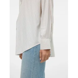 VERO MODA VMNORA OVERSIZE SHIRT WHITE/SAND