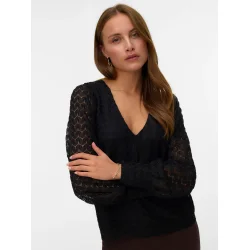 VERO MODA VMBECCA LACE TOP BLACK