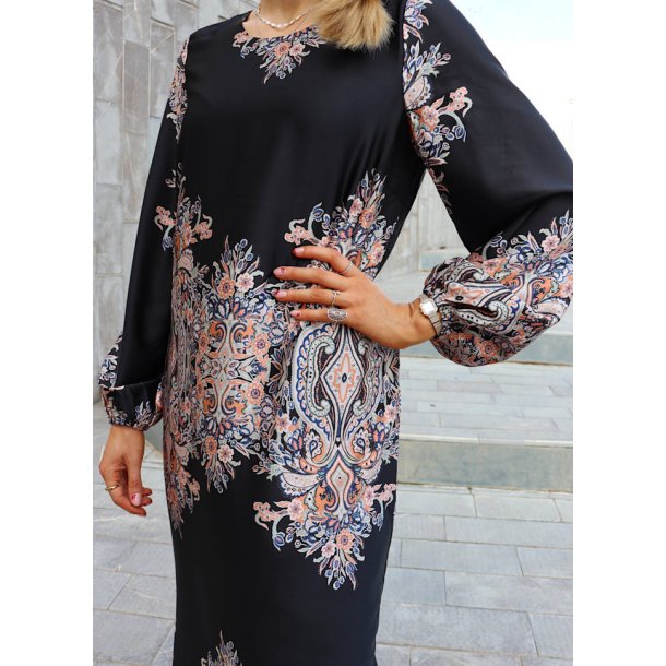 LIBERT� ESSENTIEL WENNISE LS DRESS BLACK PAISLEY