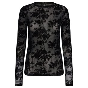 HYPE THE DETAIL LACE MESH BLOUSE BLACK