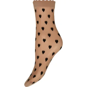 HYPE THE DETAIL SOCKS HEARTS 20D. NUDE/BLACK 
