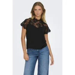 JACQUELINE de YONG JDYLION LACE TOP BLACK