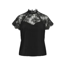 JACQUELINE de YONG JDYLION LACE TOP BLACK