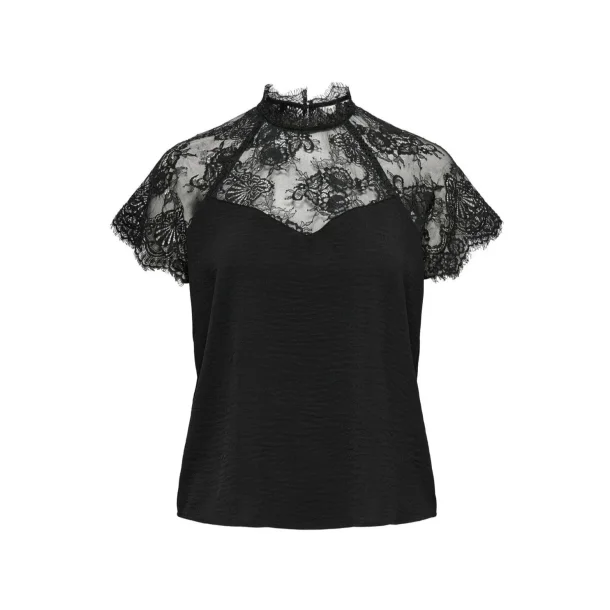 JACQUELINE de YONG JDYLION LACE TOP BLACK