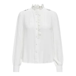 JACQUELINE de YONG JDYAMY FRILL SHIRT WHITE