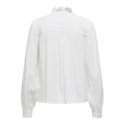 JACQUELINE de YONG JDYAMY FRILL SHIRT WHITE