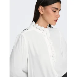 JACQUELINE de YONG JDYAMY FRILL SHIRT WHITE