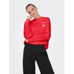 JACQUELINE de YONG JDYNANNA TEXT SWEAT RED