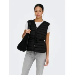 JACQUELINE de YONG JDYRENEE QUILT WAISTCOAT BLACK