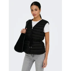 JACQUELINE de YONG JDYRENEE QUILT WAISTCOAT BLACK