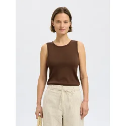 SELECTED FEMME SLFMOON SUS KNIT TOP BROWN