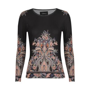 LIBERT� ESSENTIEL MESH-LS-TSHIRT BLACK PAISLEY