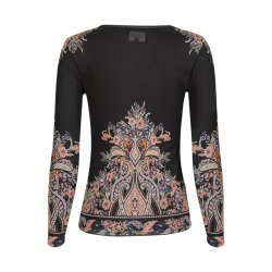 LIBERT� ESSENTIEL MESH-LS-TSHIRT BLACK PAISLEY