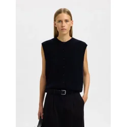 SELECTED FEMME SLFLULU O-NECK VEST DARK SAPPHIRE