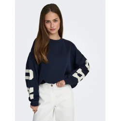 ONLY ONLSWEAT BACK/SLEEVE PRINT NAVY