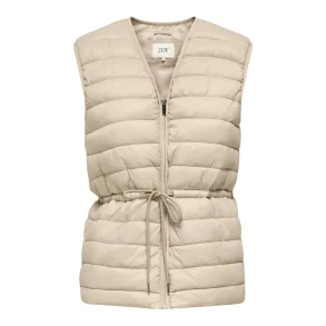 JACQUELINE de YONG JDYRENEE QUILT WAISTCOAT BEIGE 