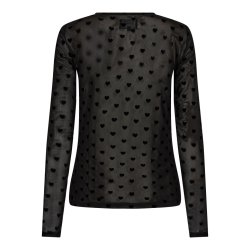 LIBERT� ESSENTIEL MESH LS T-SHIRT BLACK FLOCK HEART