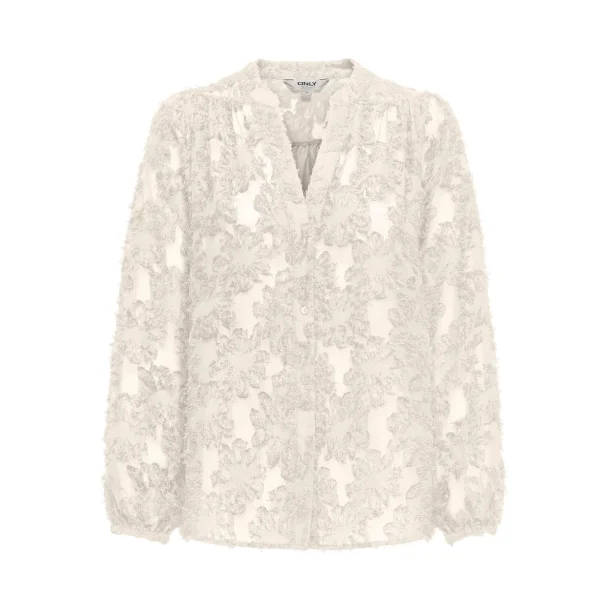 ONLY ONLKORSA JAQUARD SHIRT EGRET