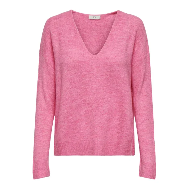 JACQUELINE de YONG JDYELANORA V-NEVK PULLOVER PINK