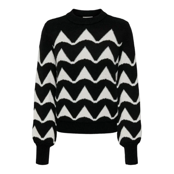 JACQUELINE de YONG JDYTINA PULLOVER BLACK/WHITE