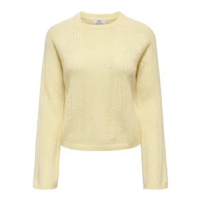 JACQUELINE de YONG JDYAPRIL O-NECK PULLOVER PASTEL YELLOW
