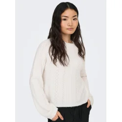 JACQUELINE de YONG JDYAPRIL O-NECK PULLOVER WHITE