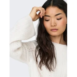 JACQUELINE de YONG JDYAPRIL O-NECK PULLOVER WHITE