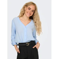 JACQUELINE de YONG JDYDIANA DOBBY SHIRT BLUE