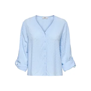 JACQUELINE de YONG JDYDIANA DOBBY SHIRT BLUE