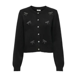 JACQUELINE de YONG JDYFAYE BOW CARDIGAN BLACK