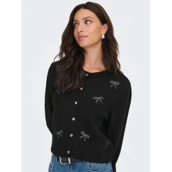 JACQUELINE de YONG JDYFAYE BOW CARDIGAN BLACK