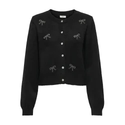 JACQUELINE de YONG JDYFAYE BOW CARDIGAN BLACK