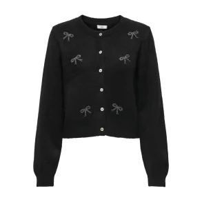 JACQUELINE de YONG JDYFAYE BOW CARDIGAN BLACK