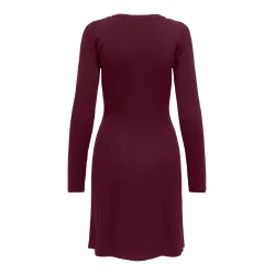 JACQUELINE de YONG JDYKATE KNIT DRESS BORDEAUX