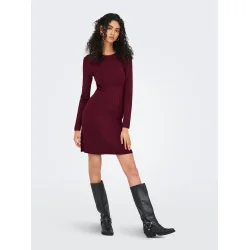JACQUELINE de YONG JDYKATE KNIT DRESS BORDEAUX