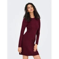 JACQUELINE de YONG JDYKATE KNIT DRESS BORDEAUX