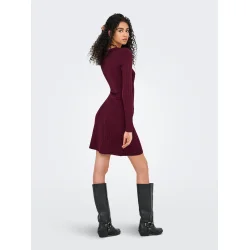 JACQUELINE de YONG JDYKATE KNIT DRESS BORDEAUX