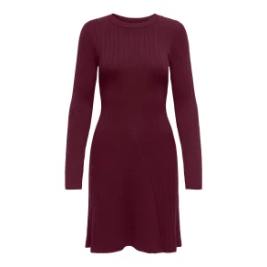 JACQUELINE de YONG JDYKATE KNIT DRESS BORDEAUX