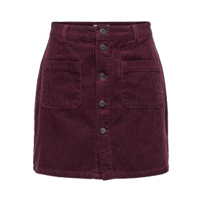 JACQUELINE de YONG JDYSHIRAZ CORDUROY SKIRT WINE