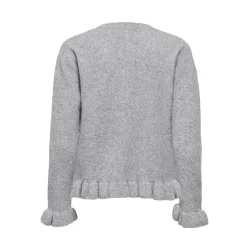 ONLY ONLRIMA FRILL CARDIGAN LIGHT GREY
