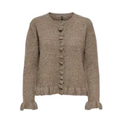 ONLY ONLRIMA FRILL CARDI WALNUT