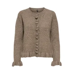 ONLY ONLRIMA FRILL CARDI WALNUT