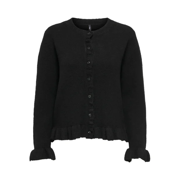 ONLY ONLRIMA FRILL CARDI BLACK