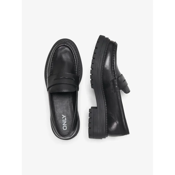 ONLY ONLSONYA LEATHER LOAFER BLACK
