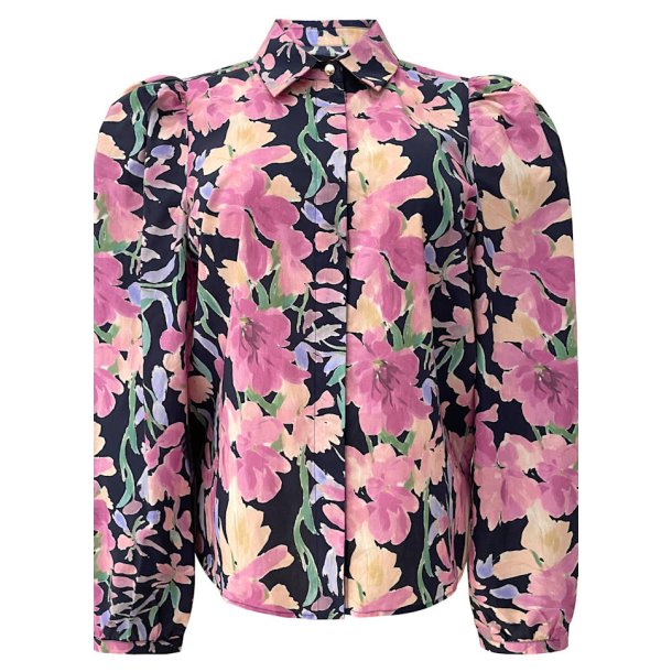 LIBERT� ESSENTIEL FLORA LS BLOUSE NAVY ROSE